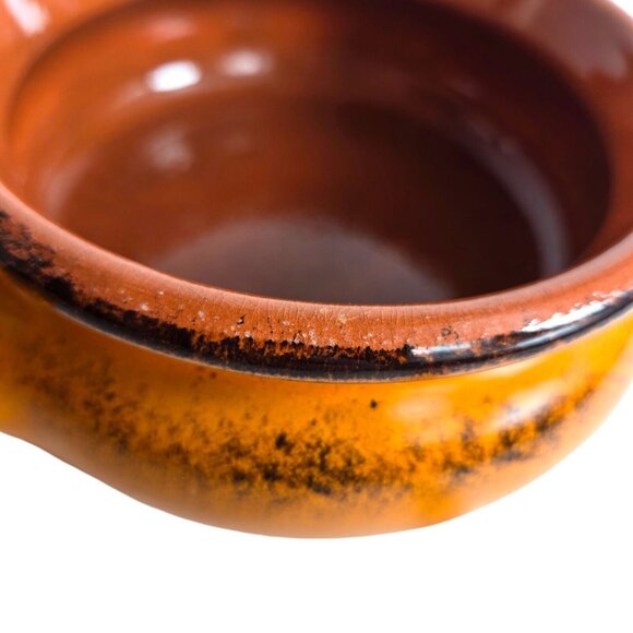 De Silva Orange Casserole Oven Safe Bowl Lid Made Italy Terracotta MCM - Picture 8 of 14